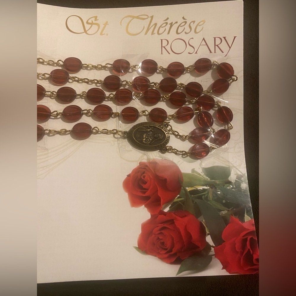 St. Thérèse Rosary with Red Beads - Picture 3 of 5